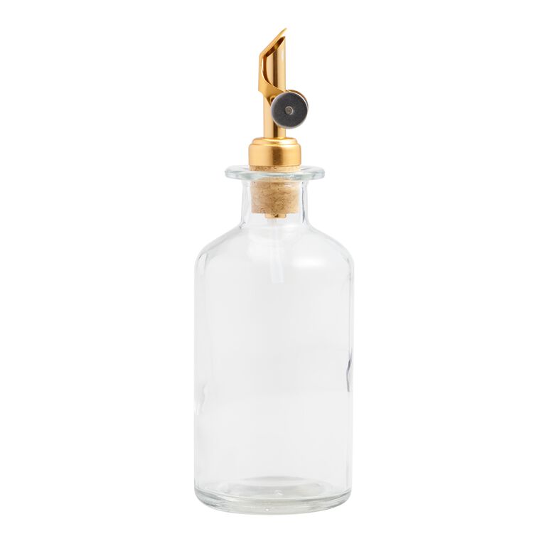 Glass Oil Bottle with Gold Stopper image number 1