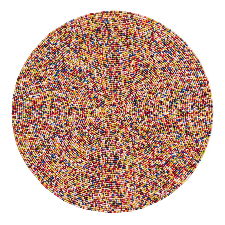 Round Rainbow Beaded Placemat image number 1