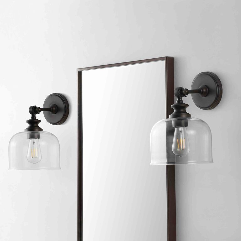 Neri Black Metal And Glass Wall Sconce image number 2