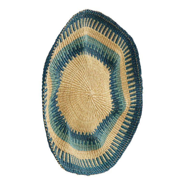 All Across Africa Blue Wavy Woven Disc Wall Decor image number 3