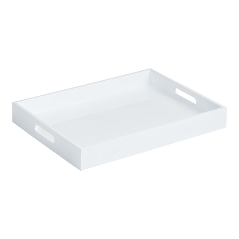 White Lacquer Serving Tray image number 1