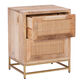 Cresset Wood and Rattan Cane 2 Drawer Storage Cabinet image number 3