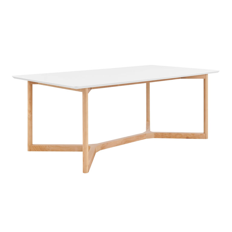 Oxford Matte White and Natural Wood Dining Table image number 1