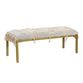 Gray Wool and Brass Upholstered Bench with Tassels image number 0