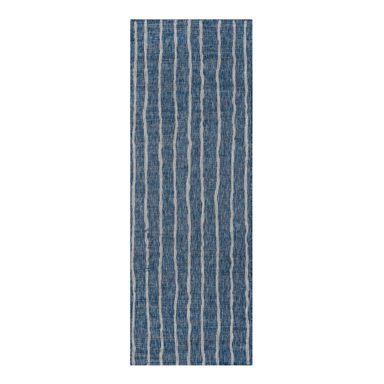 Parker Blue And Ivory Stripe Indoor Outdoor Rug image number 2