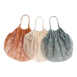 Cotton Fishnet Farmers Market Tote Bags Set of 3