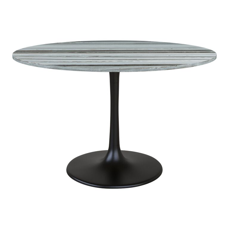 Bowman Gray Marble Top and Black Tulip Dining Table image number 1