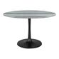 Bowman Gray Marble Top and Black Tulip Dining Table image number 0
