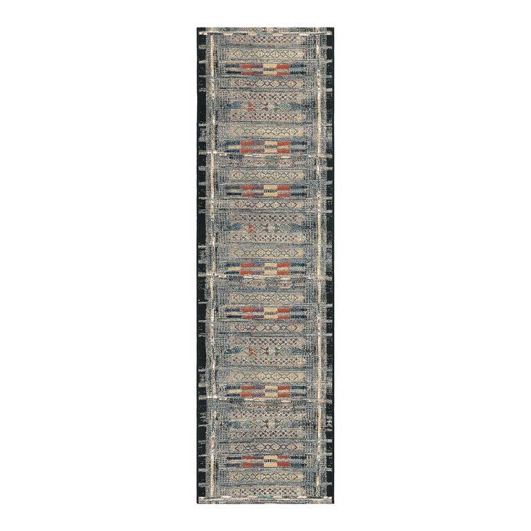 Gray and Multicolor Global Stripe Indoor Outdoor Rug image number 2