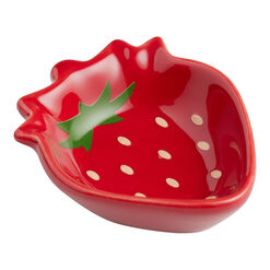 Ceramic Strawberry Figural Pinch Bowl Set of 2