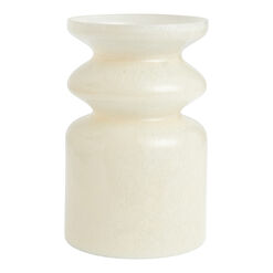 Ivory Speckled Recycled Glass Stacked Vase