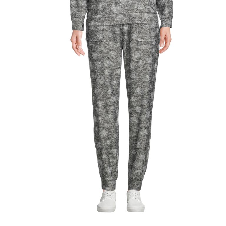 Marled Gray Abstract Dot Knit Lounge Pants With Pockets image number 1