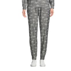 Marled Gray Abstract Dot Knit Lounge Pants With Pockets