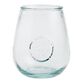 Spanish Recycled Stamped Stemless Wine Glass image number 0
