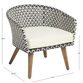 Calabria Black and White All Weather Wicker Outdoor Chair image number 4