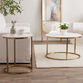 White Marble and Metal Milan Table Collection image number 0