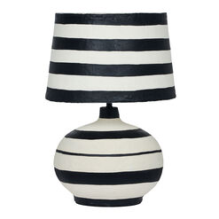 Arcade Black and White Horizontal Stripe Table Lamp