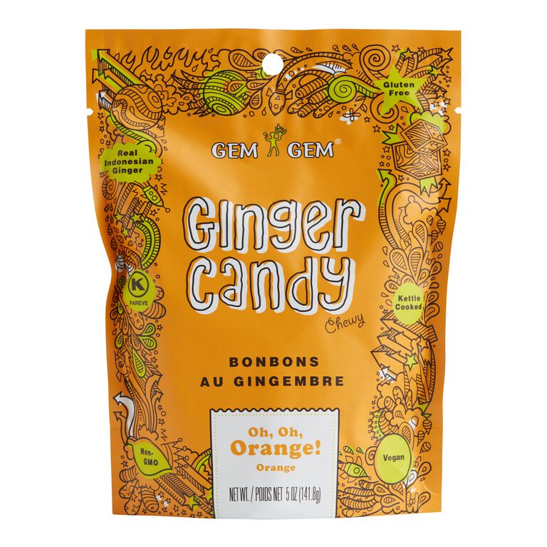 Gem Gem Orange Ginger Chewy Candy Set Of 2 image number 1