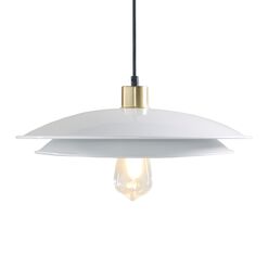 Darrin Matte White And Gold Metal 2 Tier Disc Pendant Lamp