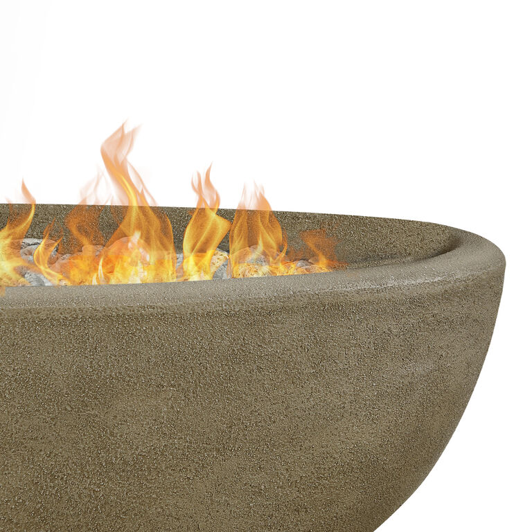 Riverside Oval Faux Stone Bowl Gas Fire Pit image number 6