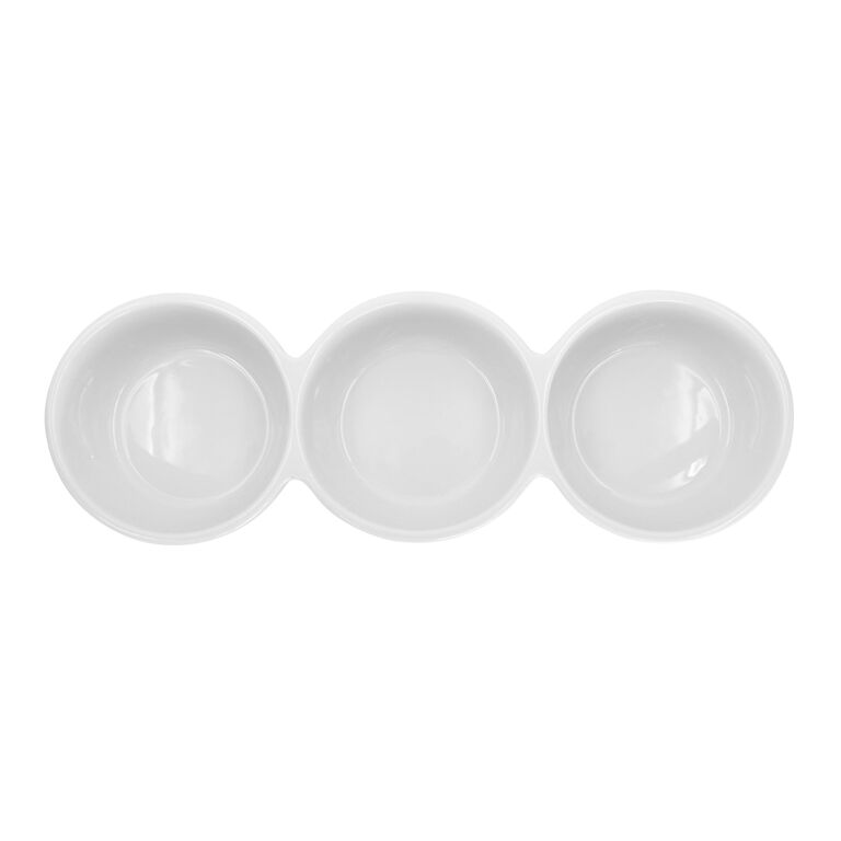 Coupe White Porcelain Connected Dipping Bowls image number 2