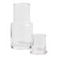 Clear Glass Bedside Carafe And Cup Set image number 1
