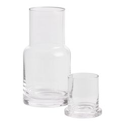 Clear Glass Bedside Carafe And Cup Set