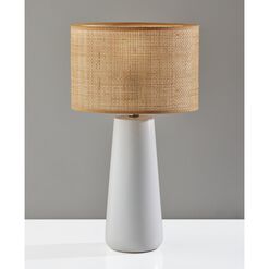 Walmer Natural Rattan and Ceramic Table Lamp