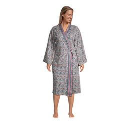 Purple And Blue Dainty Floral Print Robe