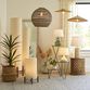 Natural Paper Rattan and Wood 2 Light Floor Lamp image number 1