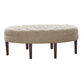 Stan Oval Natural Linen Tufted Upholstered Ottoman image number 1