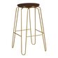 Ryker Gold Hairpin and Elm Backless Barstool Set of 2 image number 0