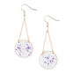 Lavender And Gold Dried Flower Drop Earrings image number 0
