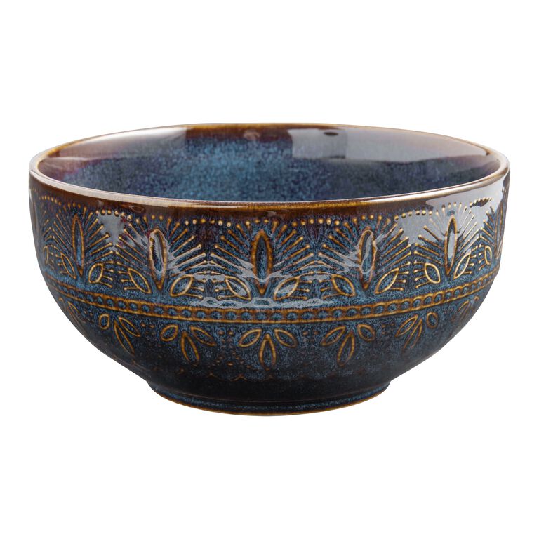 Willow Indigo Blue Embossed Cereal Bowl image number 1