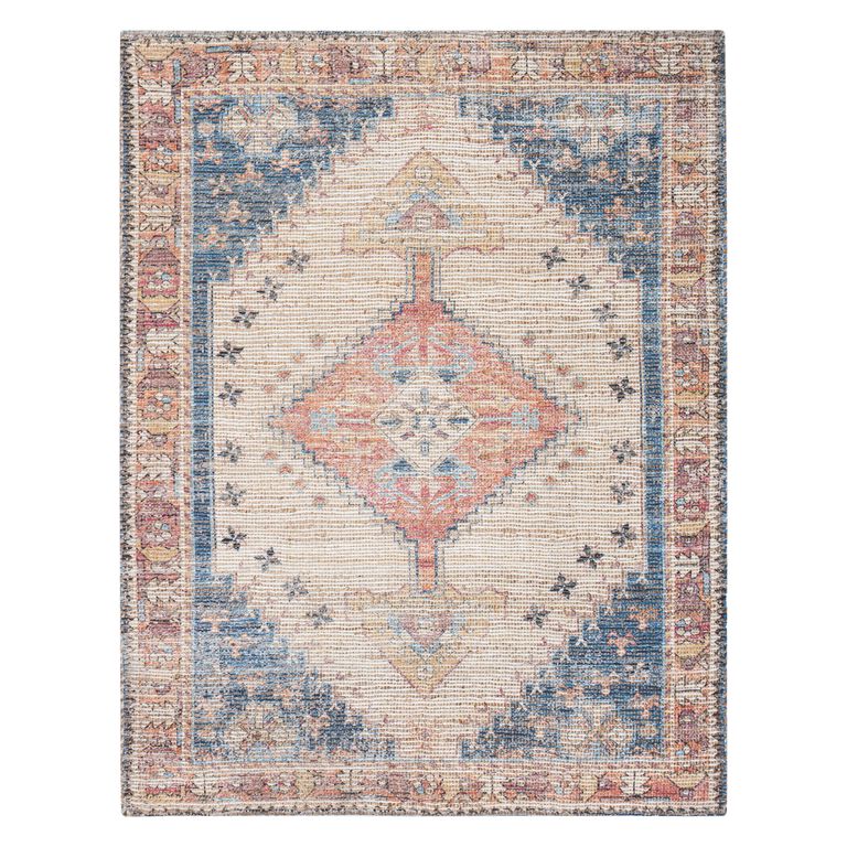 Multicolor Distressed Persian Style Jute Blend Beso Area Rug image number 1