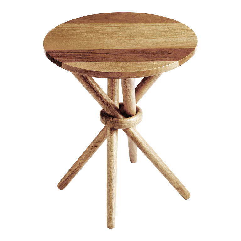 Milo Round Wood Twisted Leg Side Table image number 2
