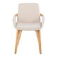 Larwil Natural Wood Curved Arm Upholstered Dining Chair image number 2
