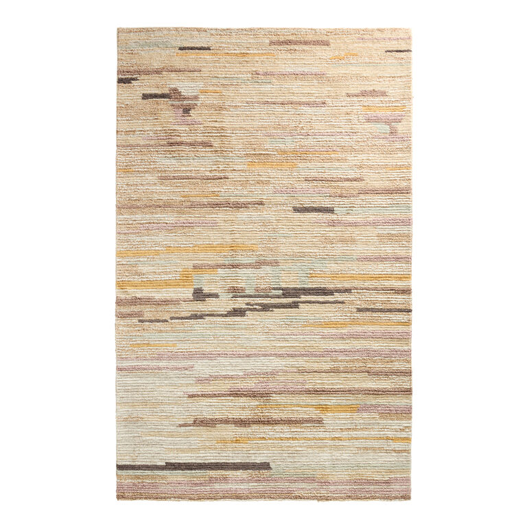 Aurora Warm Multicolor Modern Abstract Tufted Wool Area Rug image number 1