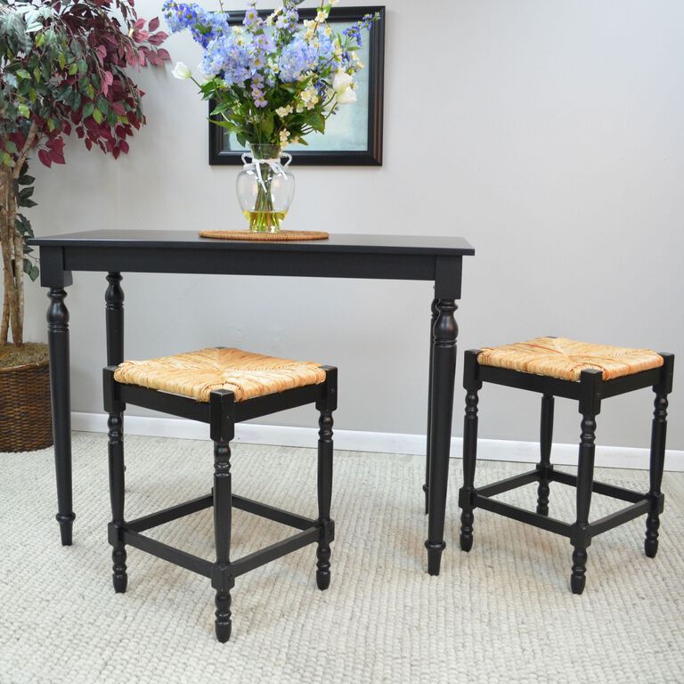 Erma Wood and Fiber Farmhouse Backless Counter Stool image number 3