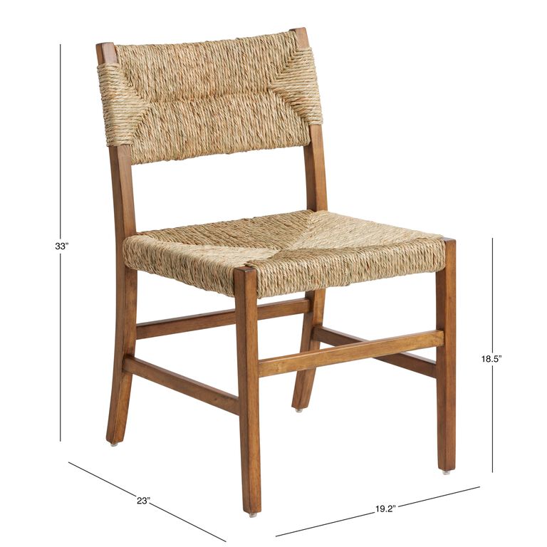 Candace Vintage Acorn and Seagrass Dining Chair Set of 2 image number 5