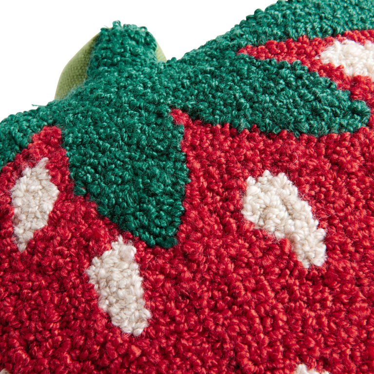 Red Strawberry Shaped Indoor Outdoor Throw Pillow image number 4