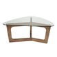 Sammy Triangular Wood and Glass Top Coffee Table image number 2