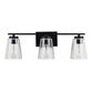 Grezler Black And Clear Glass 3 Light Wall Sconce image number 0