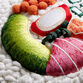 Round Embroidered Maki Sushi Shaped Throw Pillow image number 3