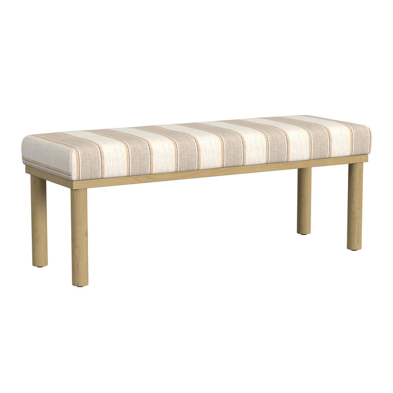 Drover Natural Exposed Wood Scandi Upholstered Bench image number 1