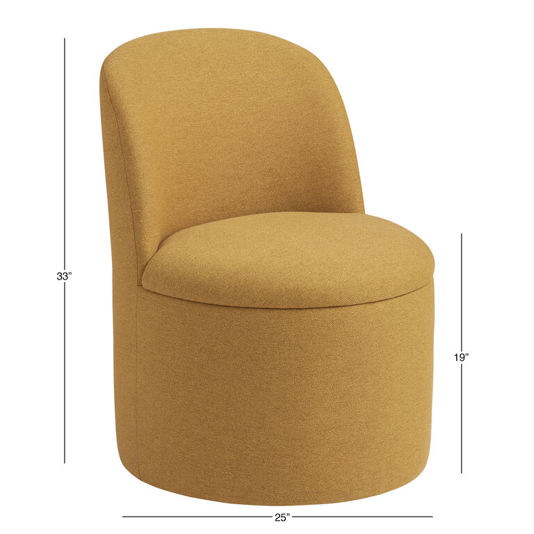Mirah Round Upholstered Swivel Dining Chair image number 6