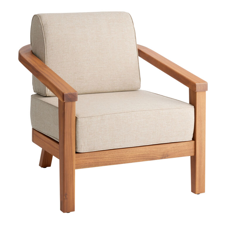 Atrani Natural Acacia Wood Curved Back Outdoor Chair image number 1