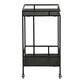 Stone Square Black Metal And Wood 2 Tier Bar Cart image number 2