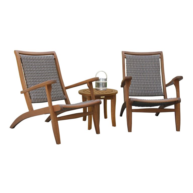 Erich Eucalyptus and All Weather Wicker 3 Piece Outdoor Set image number 1