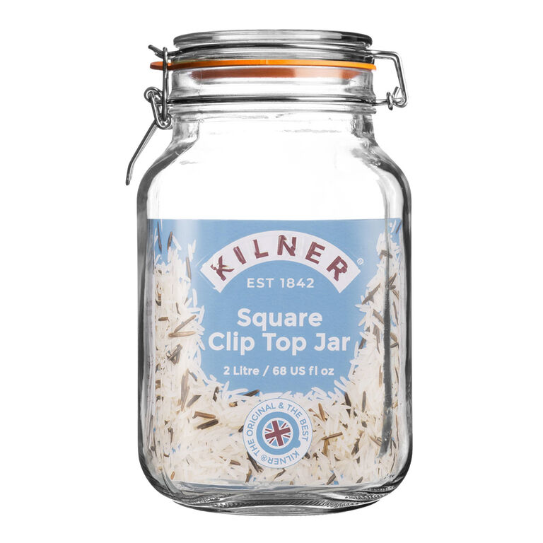 Kilner Square Glass Clip Top Storage Jar image number 3